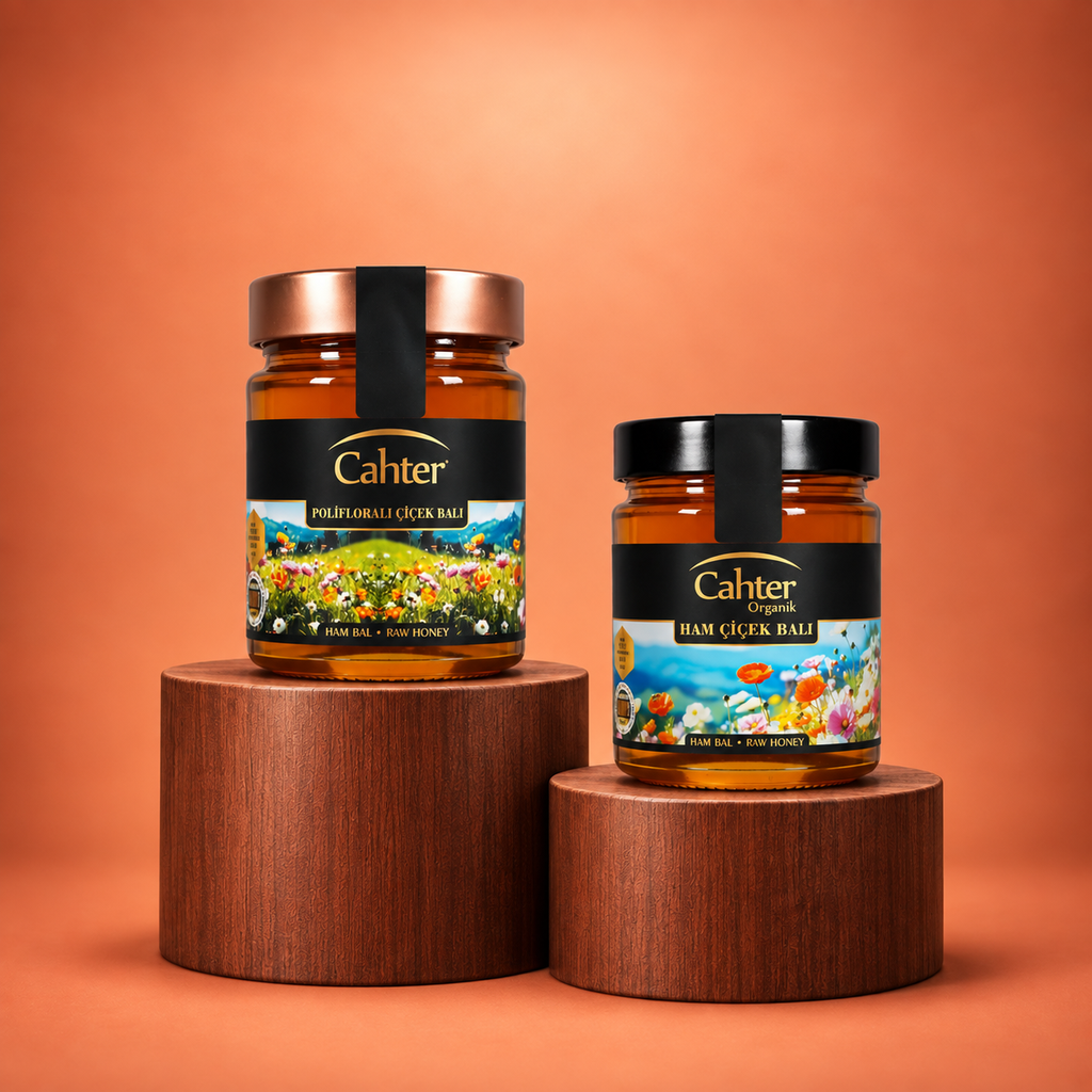 Organik Süzme Ham Çiçek Balı 450 gr + Polifloralı Bal 450 gr