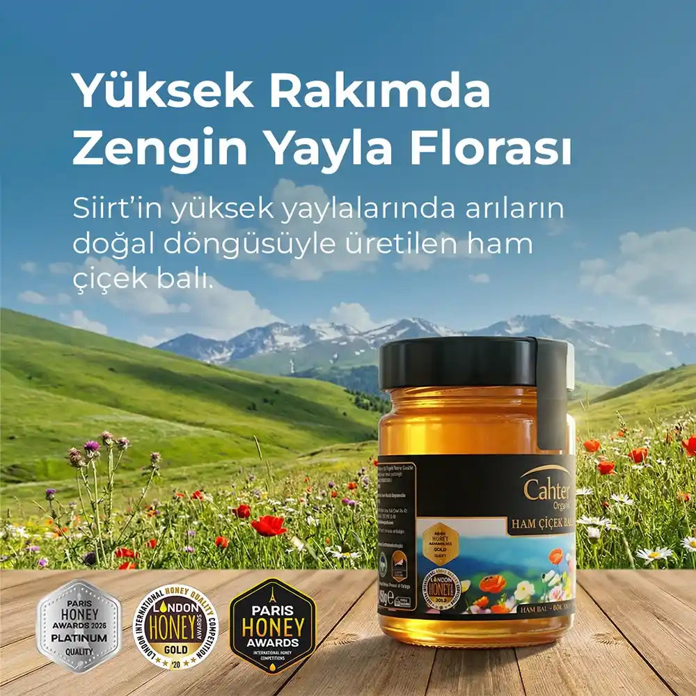 Organik Süzme Ham Çiçek Balı 450 gr