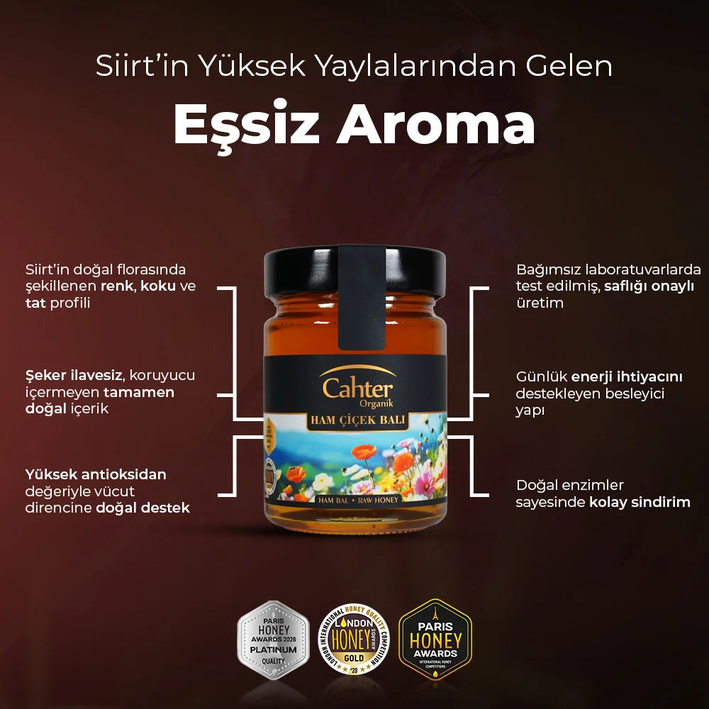 Organik Süzme Ham Çiçek Balı 450 gr