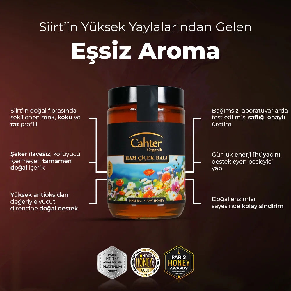 Organik Süzme Ham Çiçek Balı 850 gr